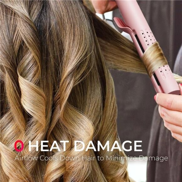 Airflow Curling Iron for Lasting Curls - Ceramic Flat Iron Hair Straightener - Picture 5 of 7